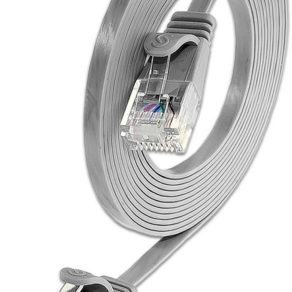 KABL UTP CAT6 Patch 1m SLIM ravni, siva, 100% Bakar
