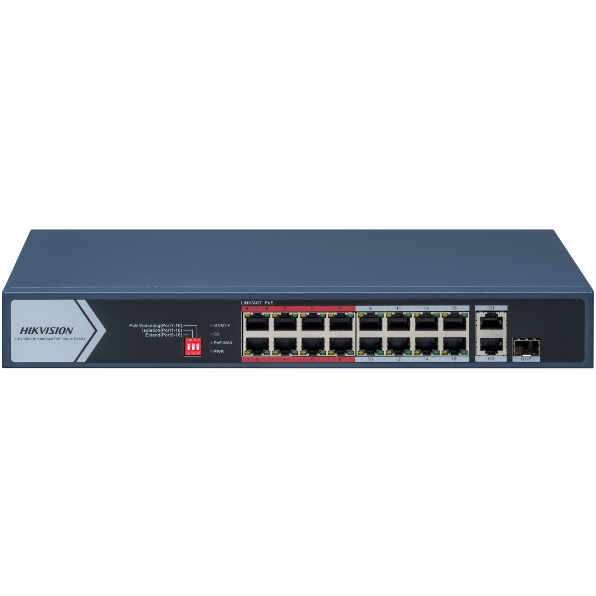 SWITCH HIKVISION DS-3E0318P-E/M 10/100 16 PORT PoE + 1SFP - Image 1
